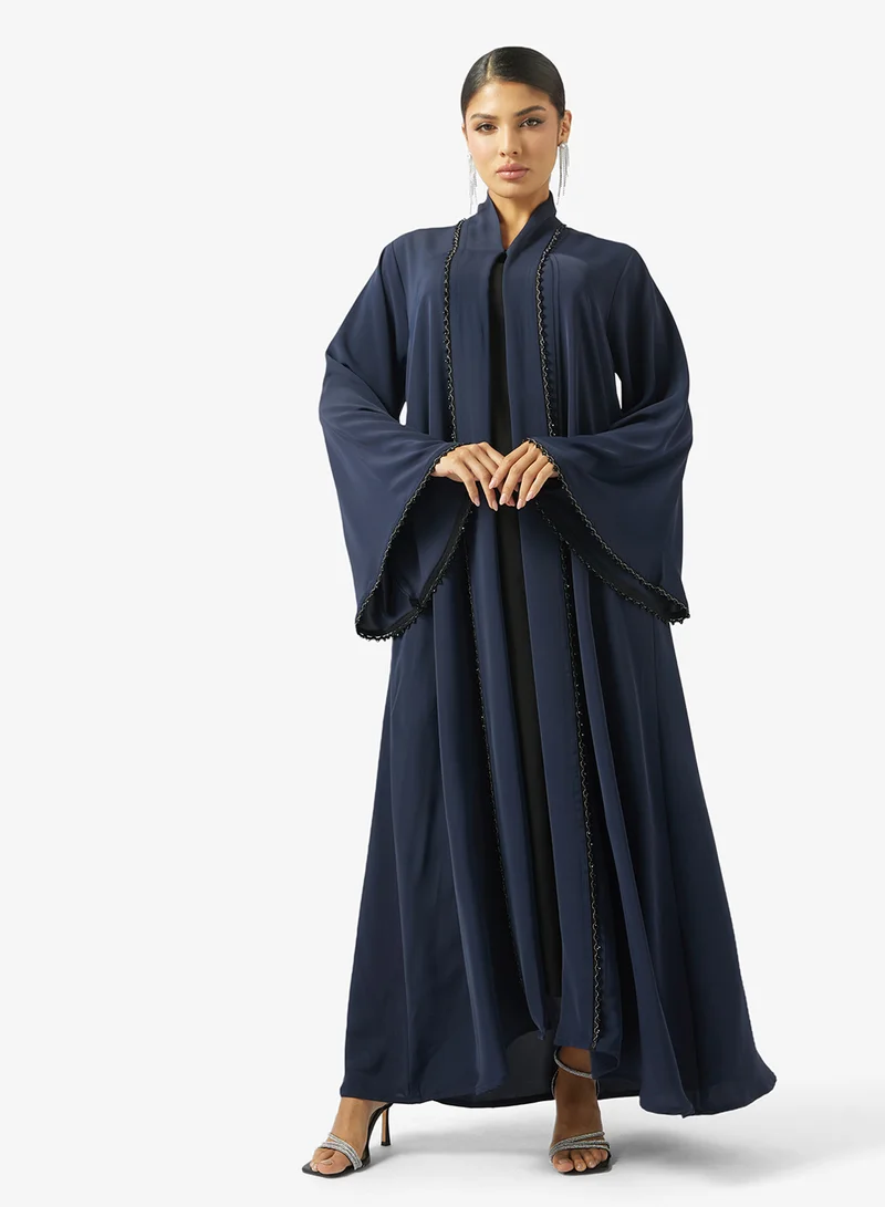 hayas closet  Embellished Loose Fit High Neck Abaya for Women | Best Price UAE